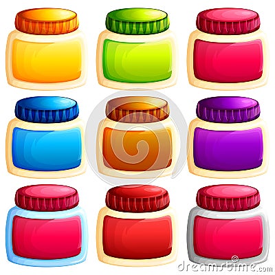 Several large and very beautiful rubber containers Stock Photo