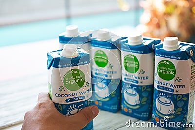 Simple Truth Organic Coconut water cartons Editorial Stock Photo