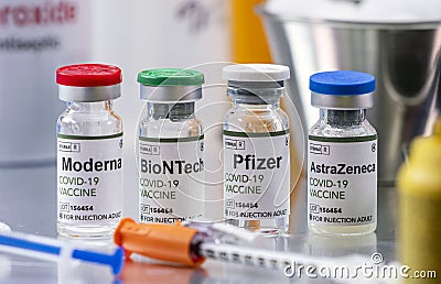 Several vaccines from different laboratories with high efficacy against Covid-19 Editorial Stock Photo