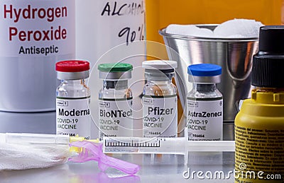 Several vaccines from different laboratories with high efficacy against Covid-19 Editorial Stock Photo