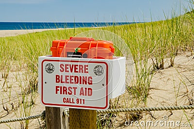 Shark Attack Severe Bleeding First Aid Kit Stock Photo