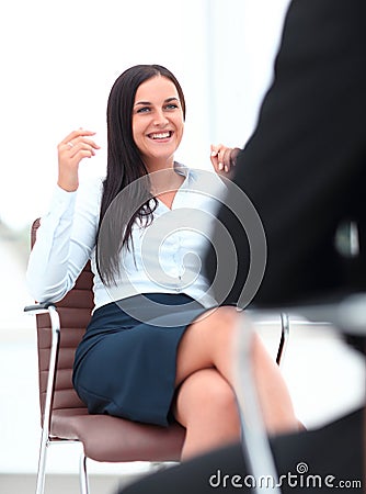 Severe female manager criticize her team member Stock Photo