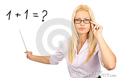 Severe lady teacher Stock Photo