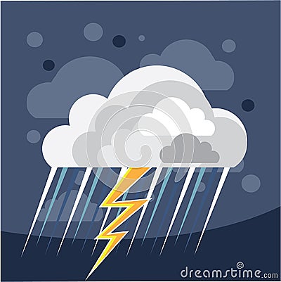 Severe Weather Storm Icon Vector Illustration