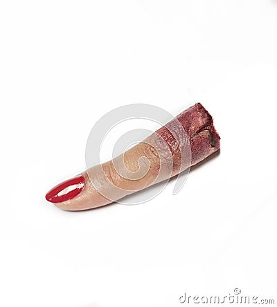 Severed female finger special effects make up Stock Photo