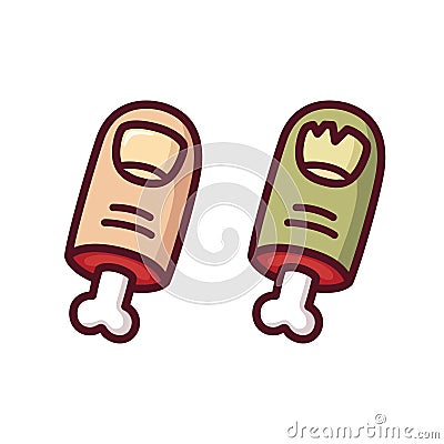 Severed thumb illustration Vector Illustration