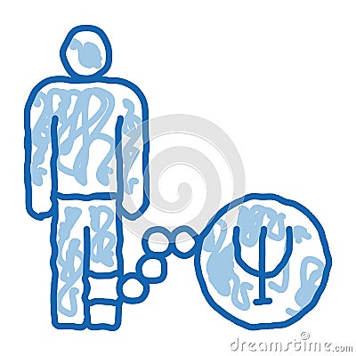 severity in form of psychological disorder in human doodle icon hand drawn illustration Vector Illustration