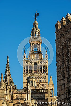 Sevilla Cathedral (Catedral de Santa Maria de la Sede), Gothic style Editorial Stock Photo