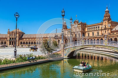 Spanish Square in Sevilla Editorial Stock Photo