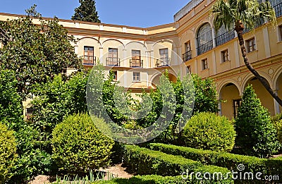Seville Alcazar Garden Stock Photo