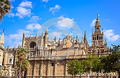 Seville cathedral Giralda tower of Sevilla Spain Stock Photo