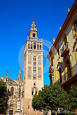 Seville cathedral Giralda tower Sevilla Spain Stock Photo