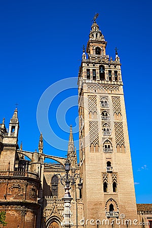 Seville cathedral Giralda tower Sevilla Spain Stock Photo