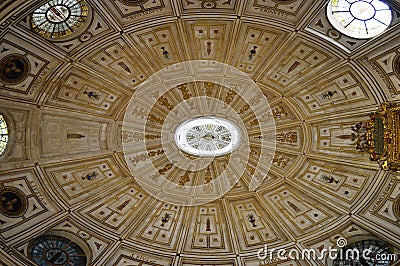 Seville Cathedral Interior ceiling detail of Renaissance vault Editorial Stock Photo