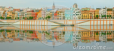 Seville panoramic cityscape with historical buildings, city skyline, Sevilla, Spain Stock Photo