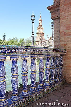 Seville panoramic plaza sky water Stock Photo