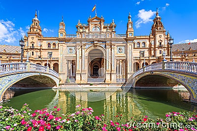 Seville, Spain at Spanish Square Stock Photo