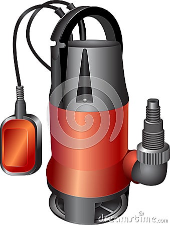 Sewage red pump Vector Illustration