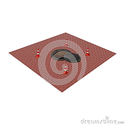 Sewer, manhole, tunnel, pit, hole Vector Illustration