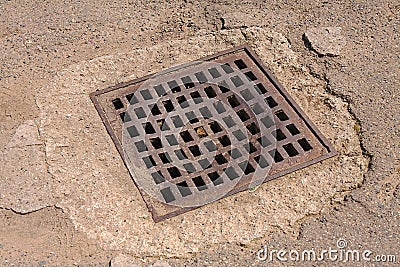 Sewer pit cover Stock Photo