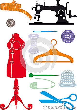 Sewing accessories Vector Illustration