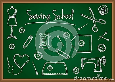 Sewing accessories Vector Illustration