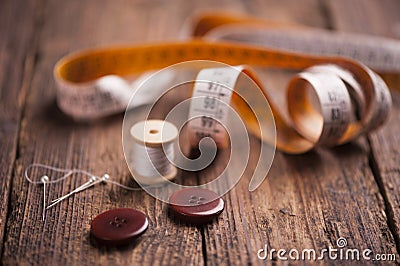 Sewing accessories Stock Photo