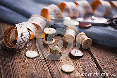 Sewing accessories Stock Photo