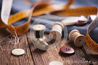 Sewing accessories Stock Photo