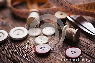 Sewing accessories Stock Photo