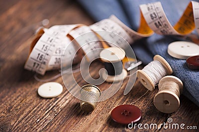 Sewing accessories Stock Photo