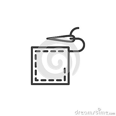 Sewing alterations line icon Vector Illustration