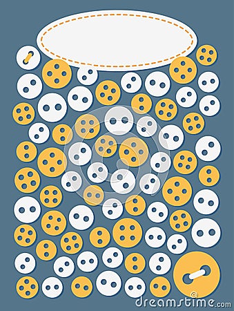 Sewing background with buttons Vector Illustration