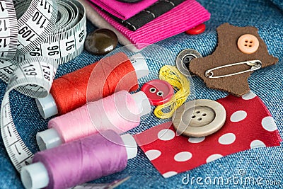 Sewing background Stock Photo