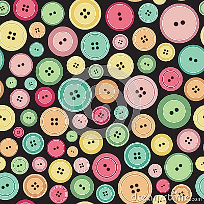 Sewing Buttons As Seamless Pattern Vector Illustration