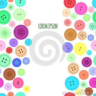Sewing Buttons Seamless Background. Vector Vector Illustration