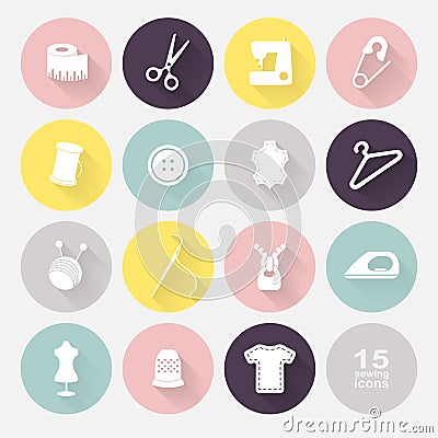 Sewing equipment and needlework. Vector Illustration
