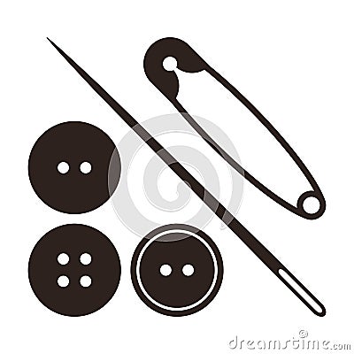 Sewing equipment and needlework set Vector Illustration