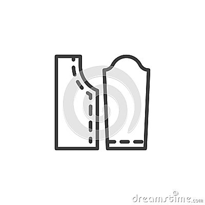 Sewing fabric line icon Vector Illustration