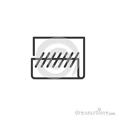 Sewing hemming line icon Vector Illustration