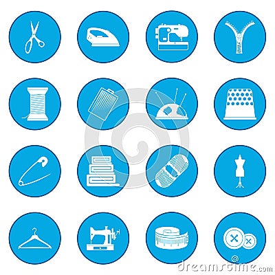 Sewing icon blue Vector Illustration