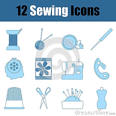 Sewing Icon Set Vector Illustration