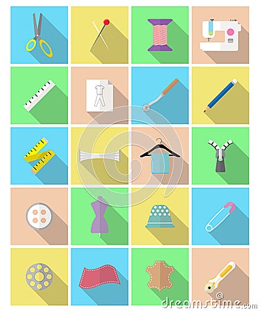 Sewing Icons Stock Photo