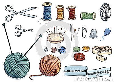 Sewing icons Stock Photo