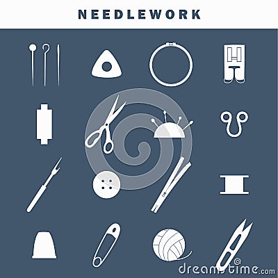 Sewing industry icons Vector Illustration