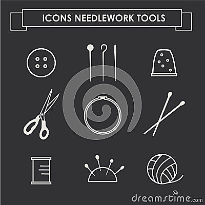 Sewing industry icons Vector Illustration