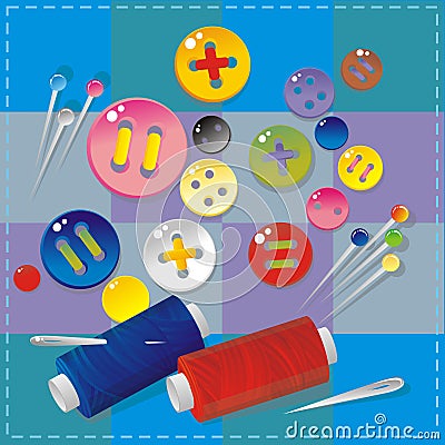 Sewing Item Vector Illustration