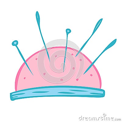 Sewing item needle bed. Vector colorful illustration Vector Illustration