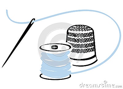 Sewing kit Cartoon Illustration