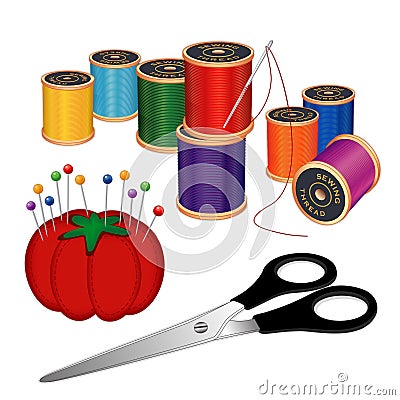 Sewing Kit Vector Illustration